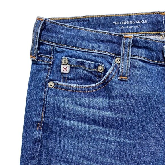 AG Adriano Goldschmied Jeans Women Sz 27R The Legging Ankle Super Skinny Ripped - Picture 4 of 16